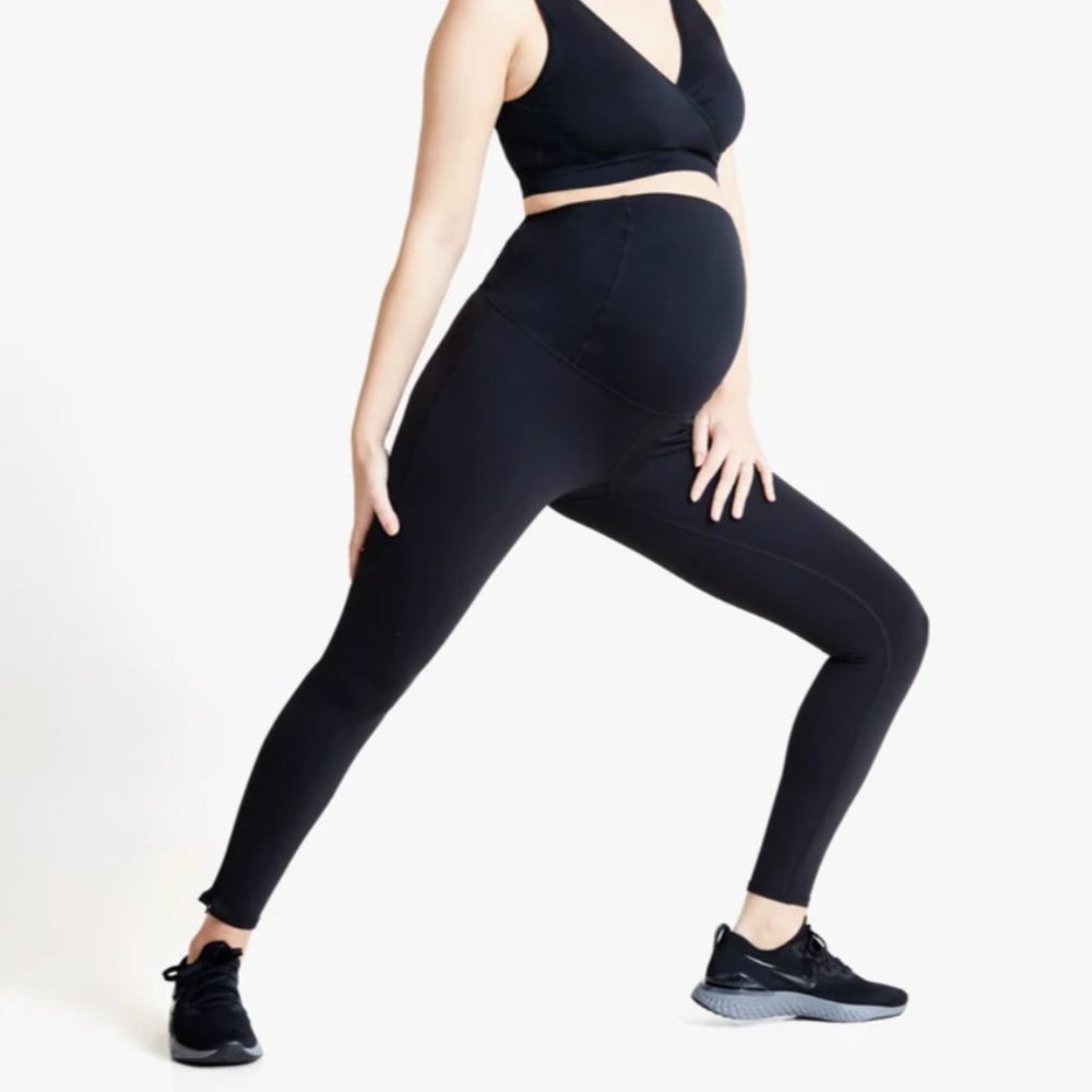 Ingrid and Isabel Maternity Active Leggings with Crossover Panel